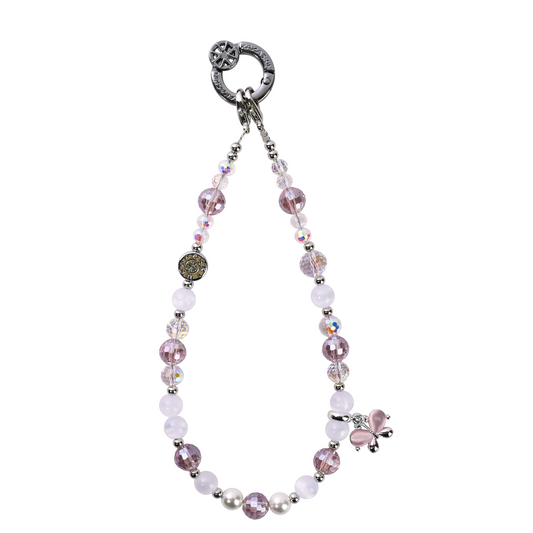 Pink Crystal Butterfly Chain-QAB191