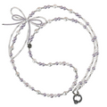 Purple Pearl Bow Long Chain QAB145