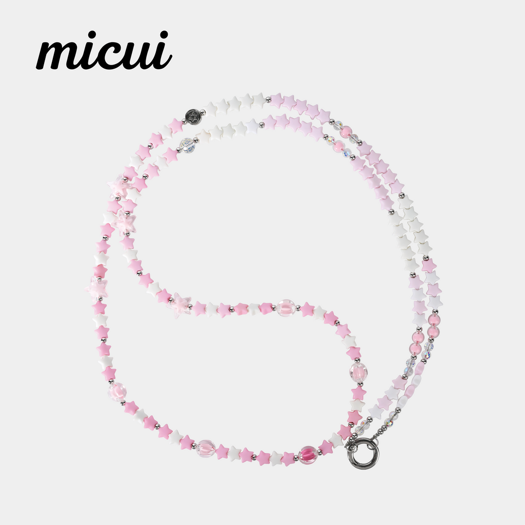 Pink and white star long chain MAB050-H