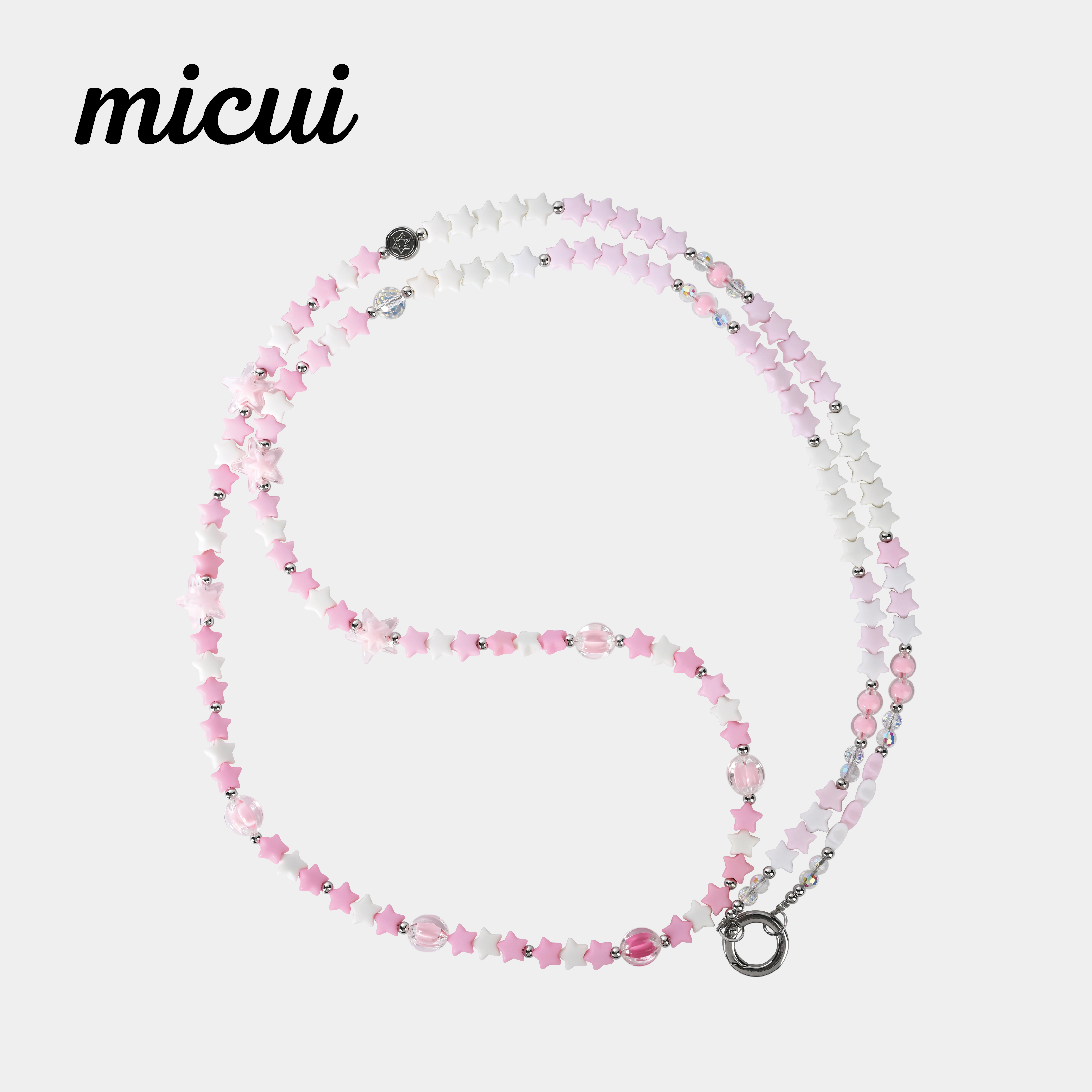 Pink and white star long chain MAB050-H