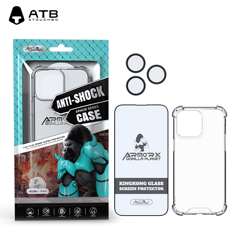 ATB Zeus Series Four corner anti fall Case HD Tempered Film 3IN1 Set