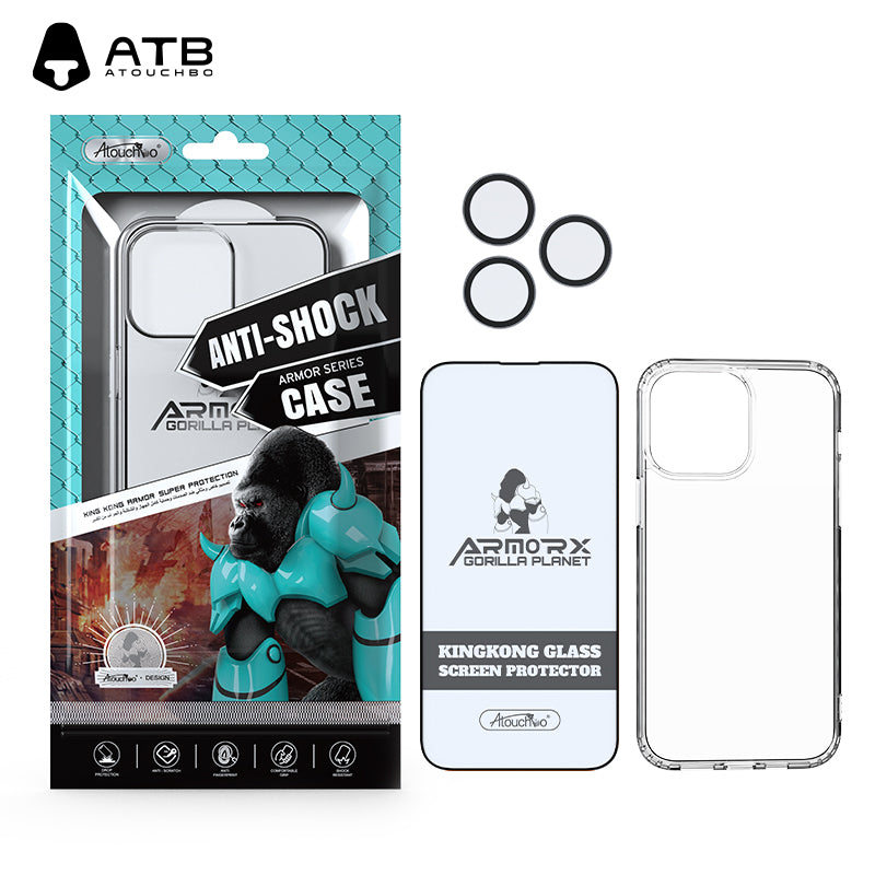 ATB Zeus Series Armor Airbag Case HD Tempered Film 3IN1 Set